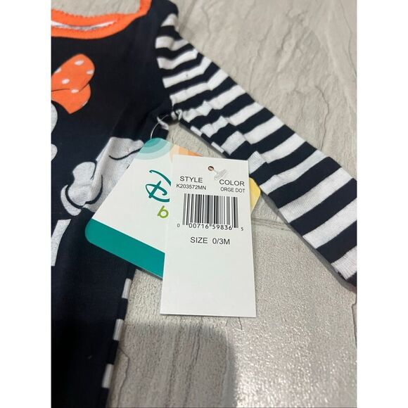 Disney Minnie Mouse Boo Halloween 2pc Jammy Set Girls Size 0-3 Month NEW - Picture 4 of 6